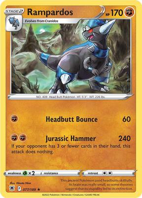 Rampardos card from SWSH10: Astral Radiance