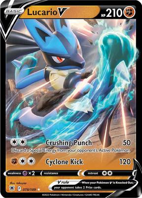 Lucario V card from SWSH10: Astral Radiance
