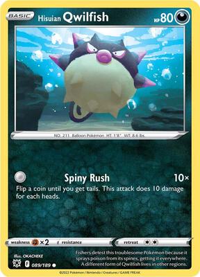 Hisuian Qwilfish (89) card from SWSH10: Astral Radiance