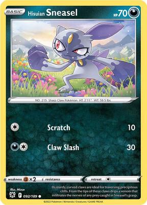 Hisuian Sneasel card from SWSH10: Astral Radiance