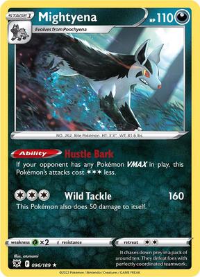 Mightyena card from SWSH10: Astral Radiance