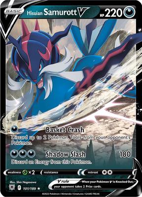 Hisuian Samurott V card from SWSH10: Astral Radiance