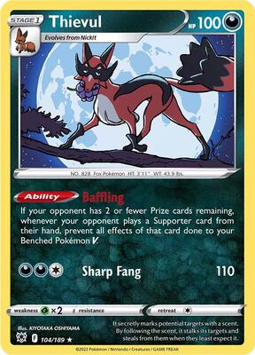 Thievul card from SWSH10: Astral Radiance