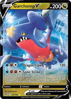 Garchomp V card from SWSH10: Astral Radiance