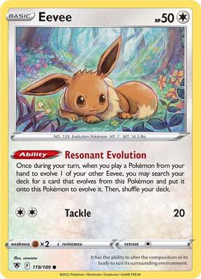 Eevee card from SWSH10: Astral Radiance