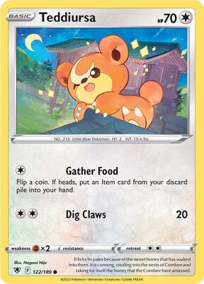Teddiursa card from SWSH10: Astral Radiance