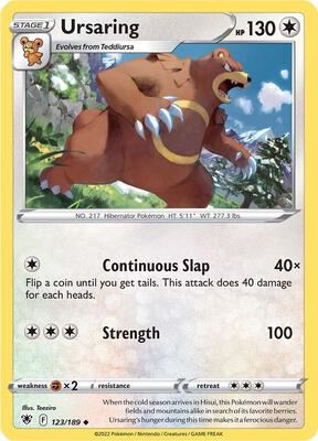 Ursaring card from SWSH10: Astral Radiance
