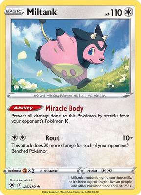 Miltank card from SWSH10: Astral Radiance