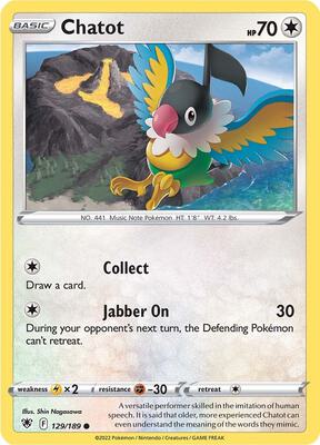 Chatot card from SWSH10: Astral Radiance