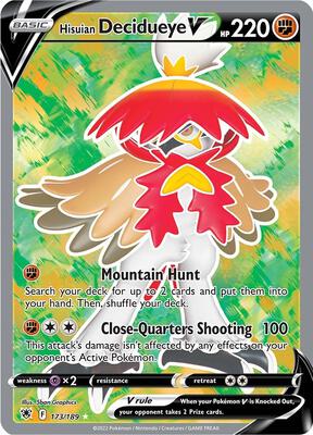 Hisuian Decidueye V (Full Art) card from SWSH10: Astral Radiance