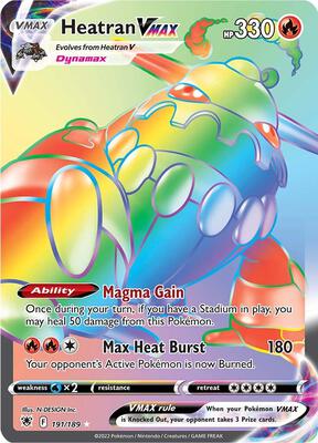 Heatran VMAX (Secret) card from SWSH10: Astral Radiance