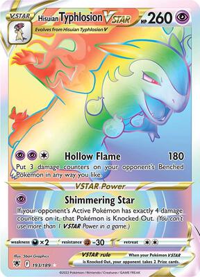 Hisuian Typhlosion VSTAR (Secret) card from SWSH10: Astral Radiance