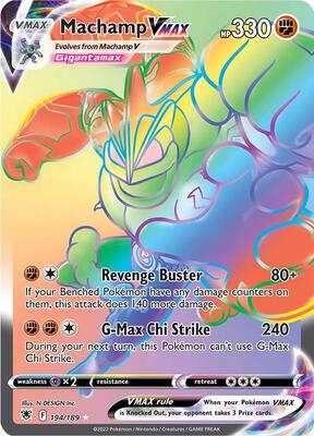 Machamp VMAX (Secret) card from SWSH10: Astral Radiance