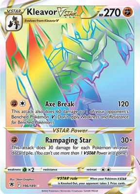 Kleavor VSTAR (Secret) card from SWSH10: Astral Radiance