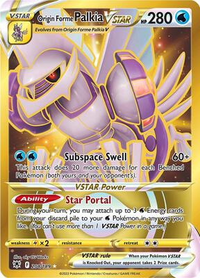 Origin Forme Palkia VSTAR (Secret) (208) card from SWSH10: Astral Radiance