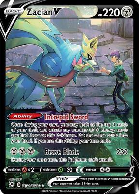 Zacian V card from SWSH10: Astral Radiance Trainer Gallery