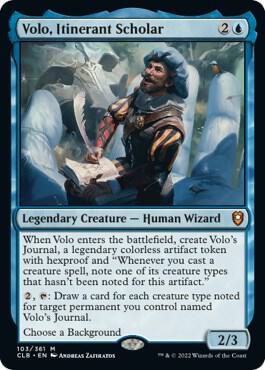 Volo, Itinerant Scholar card from Commander Legends: Battle for Baldur's Gate