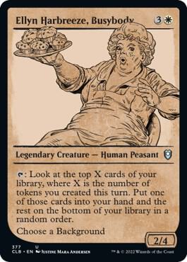 Ellyn Harbreeze, Busybody (Showcase) card from Commander Legends: Battle for Baldur's Gate