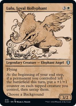 Lulu, Loyal Hollyphant (Showcase) card from Commander Legends: Battle for Baldur's Gate