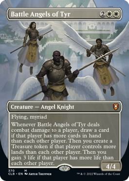 Battle Angels of Tyr (Borderless) card from Commander Legends: Battle for Baldur's Gate