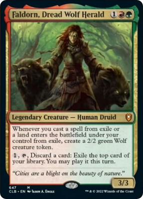 Faldorn, Dread Wolf Herald card from Commander Legends: Battle for Baldur's Gate
