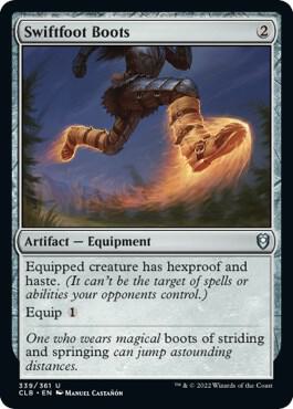 Swiftfoot Boots card from Commander Legends: Battle for Baldur's Gate