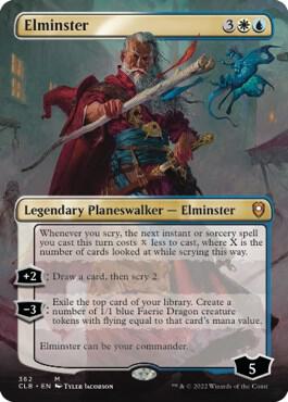Elminster (Borderless) card from Commander Legends: Battle for Baldur's Gate