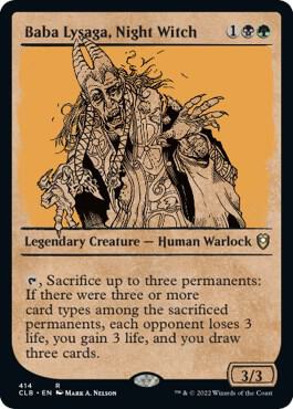 Baba Lysaga, Night Witch (Showcase) card from Commander Legends: Battle for Baldur's Gate
