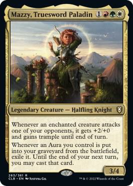 Mazzy, Truesword Paladin card from Commander Legends: Battle for Baldur's Gate