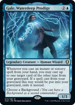 Gale, Waterdeep Prodigy card from Commander Legends: Battle for Baldur's Gate