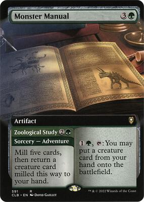 Monster Manual (Extended Art) card from Commander Legends: Battle for Baldur's Gate