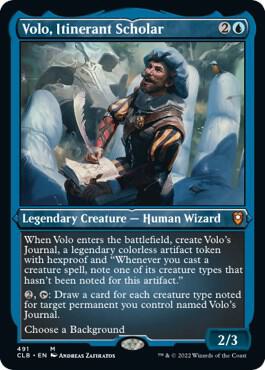Volo, Itinerant Scholar (Foil Etched) card from Commander Legends: Battle for Baldur's Gate