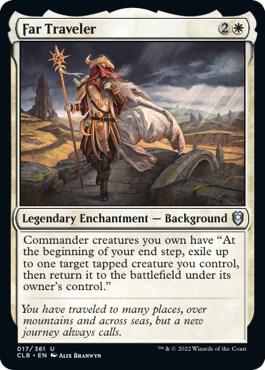 Far Traveler card from Commander Legends: Battle for Baldur's Gate