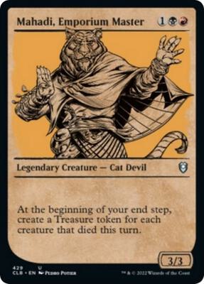 Mahadi, Emporium Master (Showcase) card from Commander Legends: Battle for Baldur's Gate