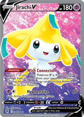 Jirachi V (Full Art) card from SWSH10: Astral Radiance