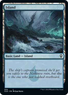 Island (458) card from Commander Legends: Battle for Baldur's Gate