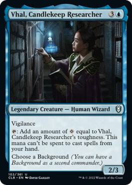 Vhal, Candlekeep Researcher card from Commander Legends: Battle for Baldur's Gate