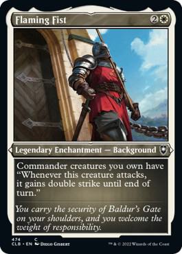 Flaming Fist (Foil Etched) card from Commander Legends: Battle for Baldur's Gate
