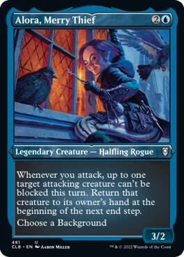 Alora, Merry Thief (Foil Etched) card from Commander Legends: Battle for Baldur's Gate