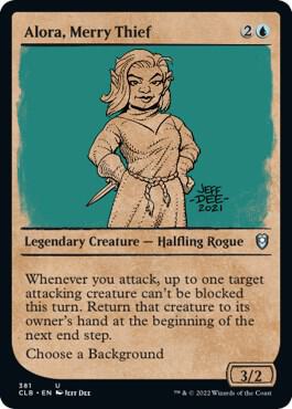 Alora, Merry Thief (Showcase) card from Commander Legends: Battle for Baldur's Gate