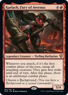 Karlach, Fury of Avernus card from Commander Legends: Battle for Baldur's Gate