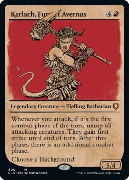 Karlach, Fury of Avernus (Showcase) card from Commander Legends: Battle for Baldur's Gate