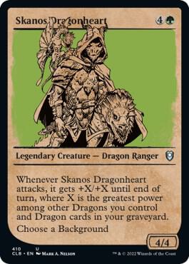 Skanos Dragonheart (Showcase) card from Commander Legends: Battle for Baldur's Gate