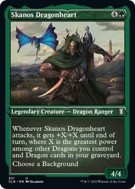 Skanos Dragonheart (Foil Etched) card from Commander Legends: Battle for Baldur's Gate