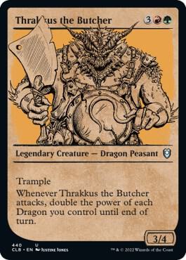 Thrakkus the Butcher (Showcase) card from Commander Legends: Battle for Baldur's Gate