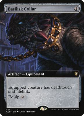 Basilisk Collar (Extended Art) card from Commander Legends: Battle for Baldur's Gate