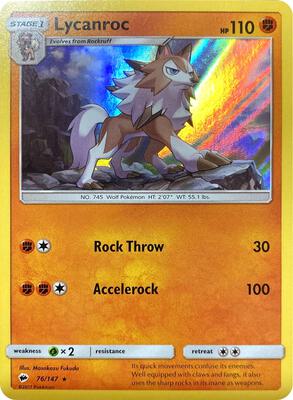 Lycanroc - 76/147 (Water Web Holo) card from Miscellaneous Cards & Products