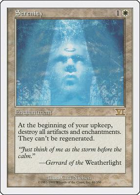 Serenity card from Classic Sixth Edition