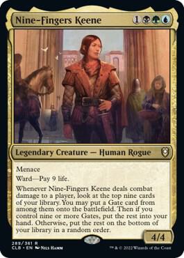 Nine-Fingers Keene card from Commander Legends: Battle for Baldur's Gate