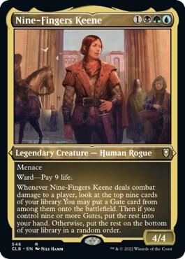 Nine-Fingers Keene (Foil Etched) card from Commander Legends: Battle for Baldur's Gate